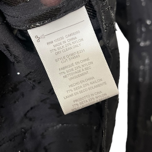 EQUIPMENT Black Daddy Cheetah Metallic Silk Button Down Shirt Top Blouse - Picture 6 of 7